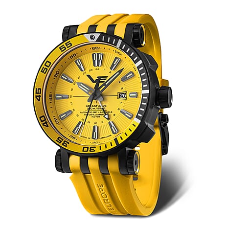 VOSTOK Energia Automatic Movt. 30 ATM Watch with Black Plating & Yellow Dial