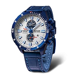 VOSTOK ALMAZ Quartz Movt. 20 ATM Rose Gold Plated Watch with Brown Leather Strap