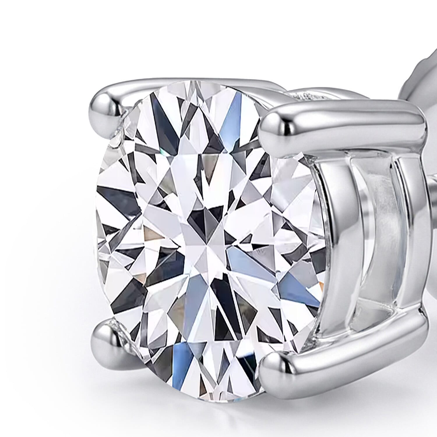 Luxuriant Diamond - 950 Platinum SGL Certified Lab Grown Diamond (VS/GH) Solitaire Stud with Screw Back Earrings 3 Ct.