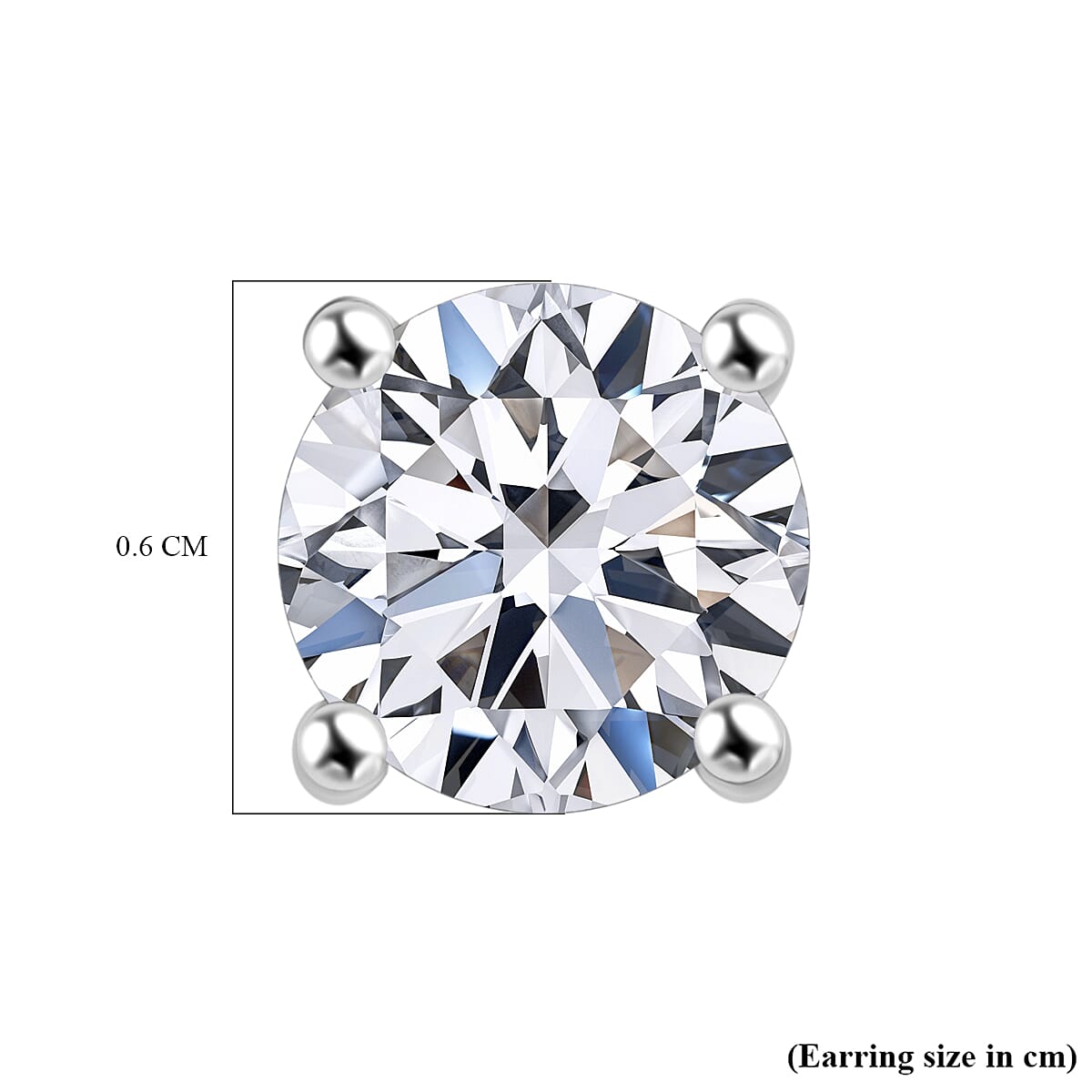 Luxuriant Diamond - 950 Platinum SGL Certified Lab Grown Diamond (VS/GH) Solitaire Stud with Screw Back Earrings 3 Ct.