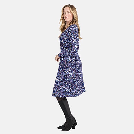 Mudflower Butterfly Printed Soft Touch Dress (Size 18) - Blue