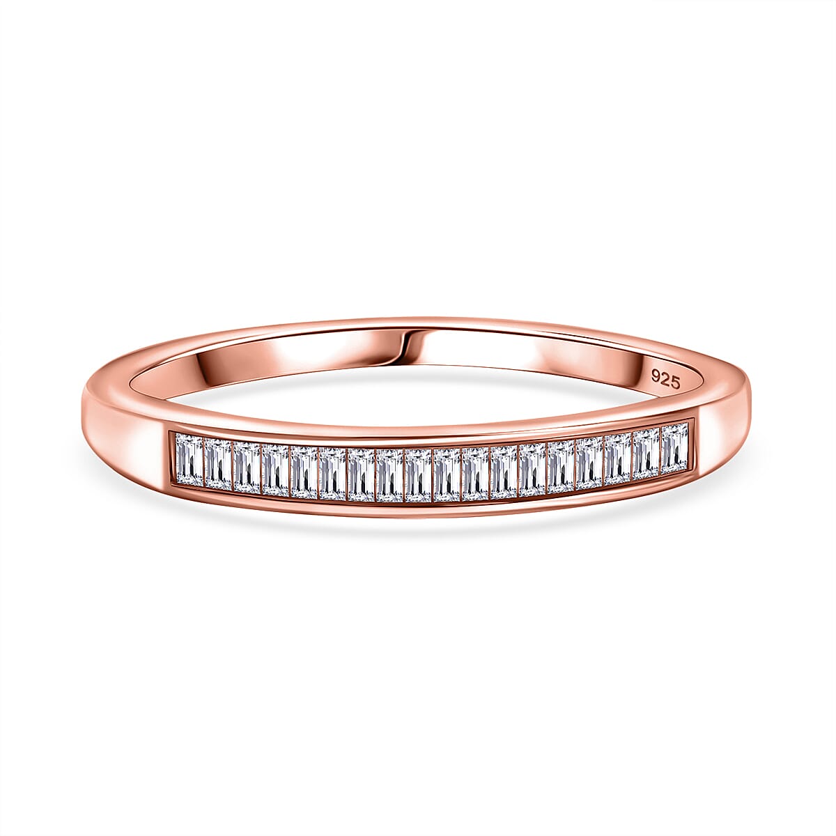 White Diamond Ring in Sterling Silver