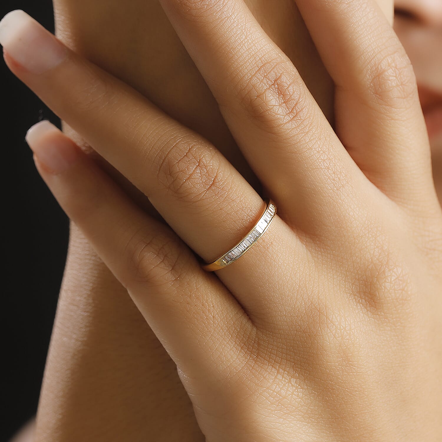 White Diamond Ring in Sterling Silver