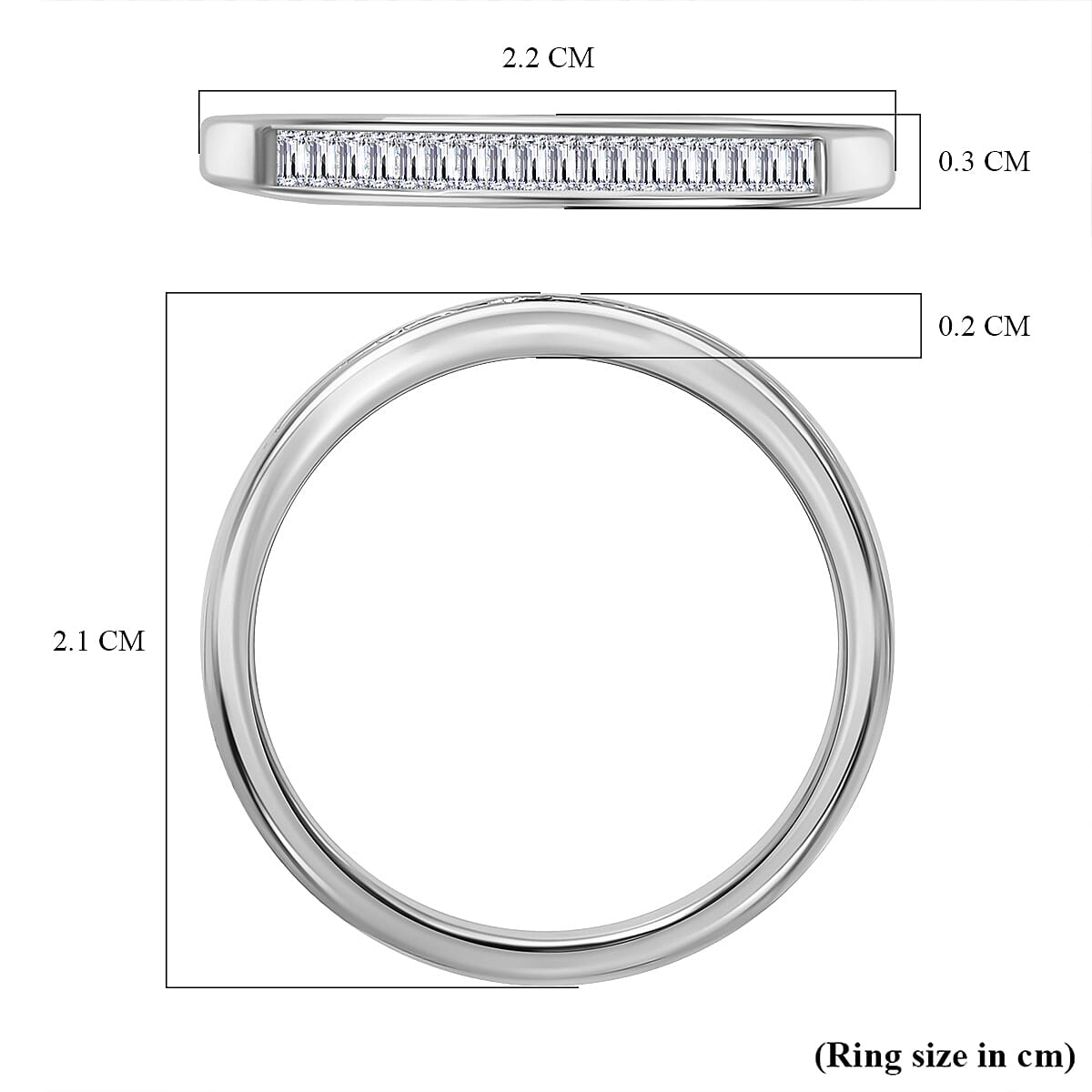 White Diamond Ring in Sterling Silver