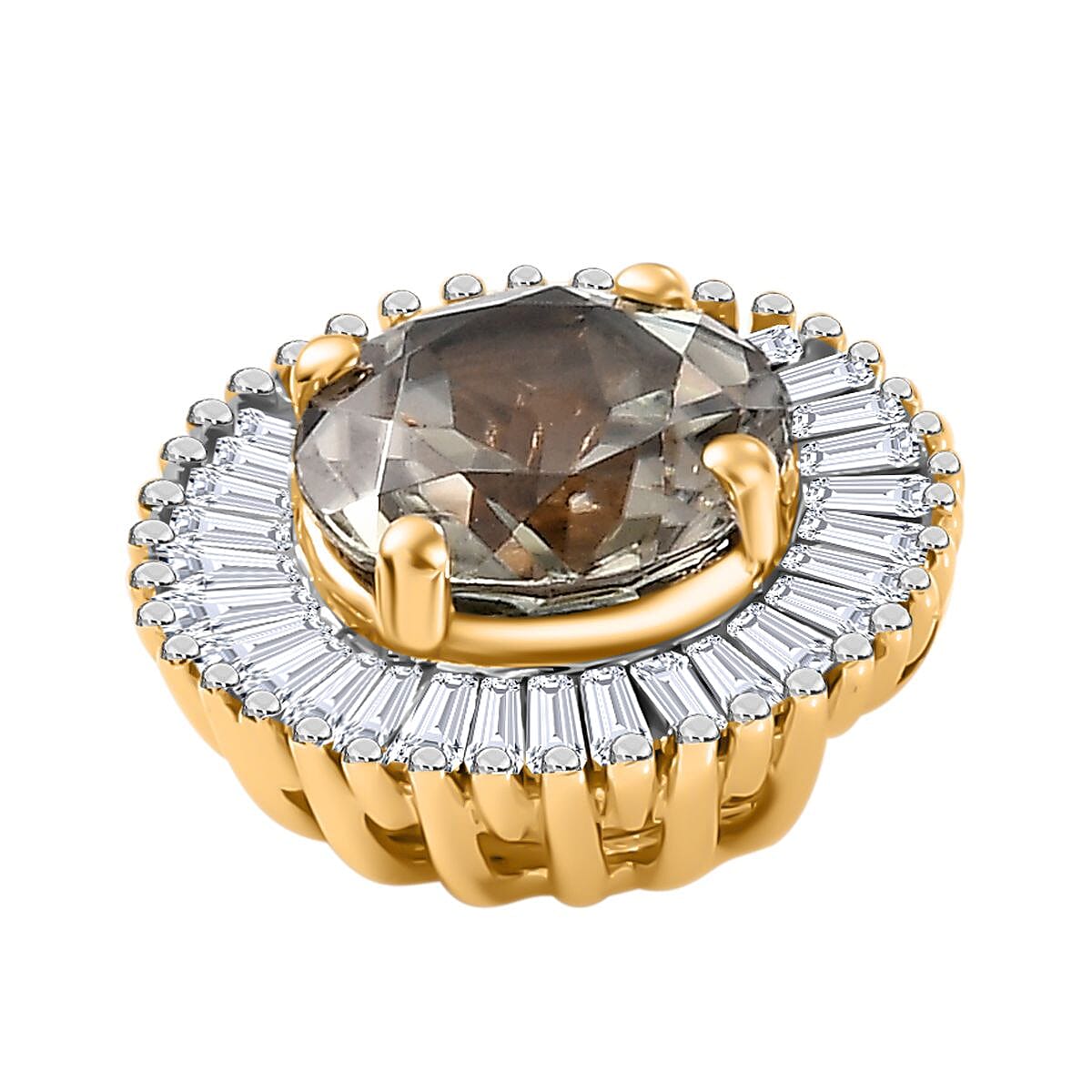 9K Yellow Gold AAA Turkizite & White Diamond Circle of Life pendant  1.17 Ct.