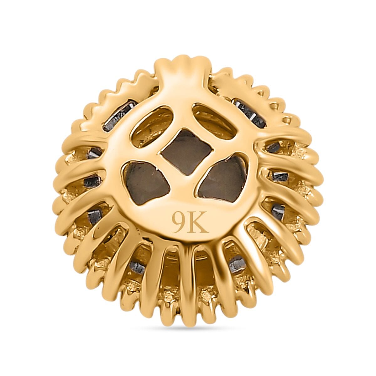 9K Yellow Gold AAA Turkizite & White Diamond Circle of Life pendant  1.17 Ct.