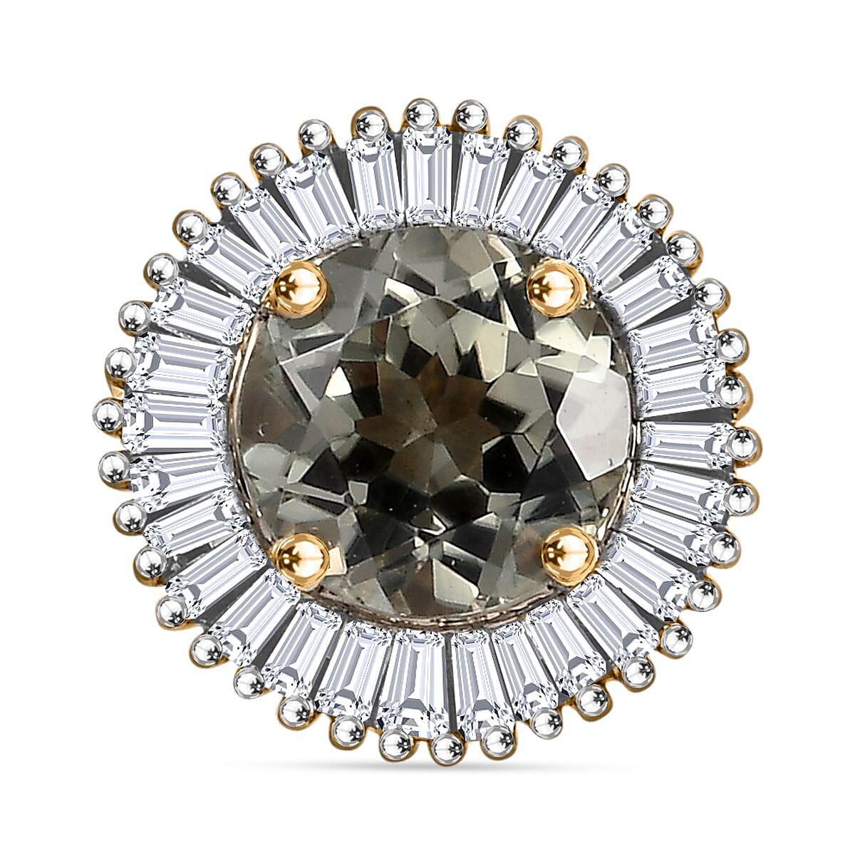 9K Yellow Gold AAA Turkizite & White Diamond Circle of Life pendant  1.17 Ct.