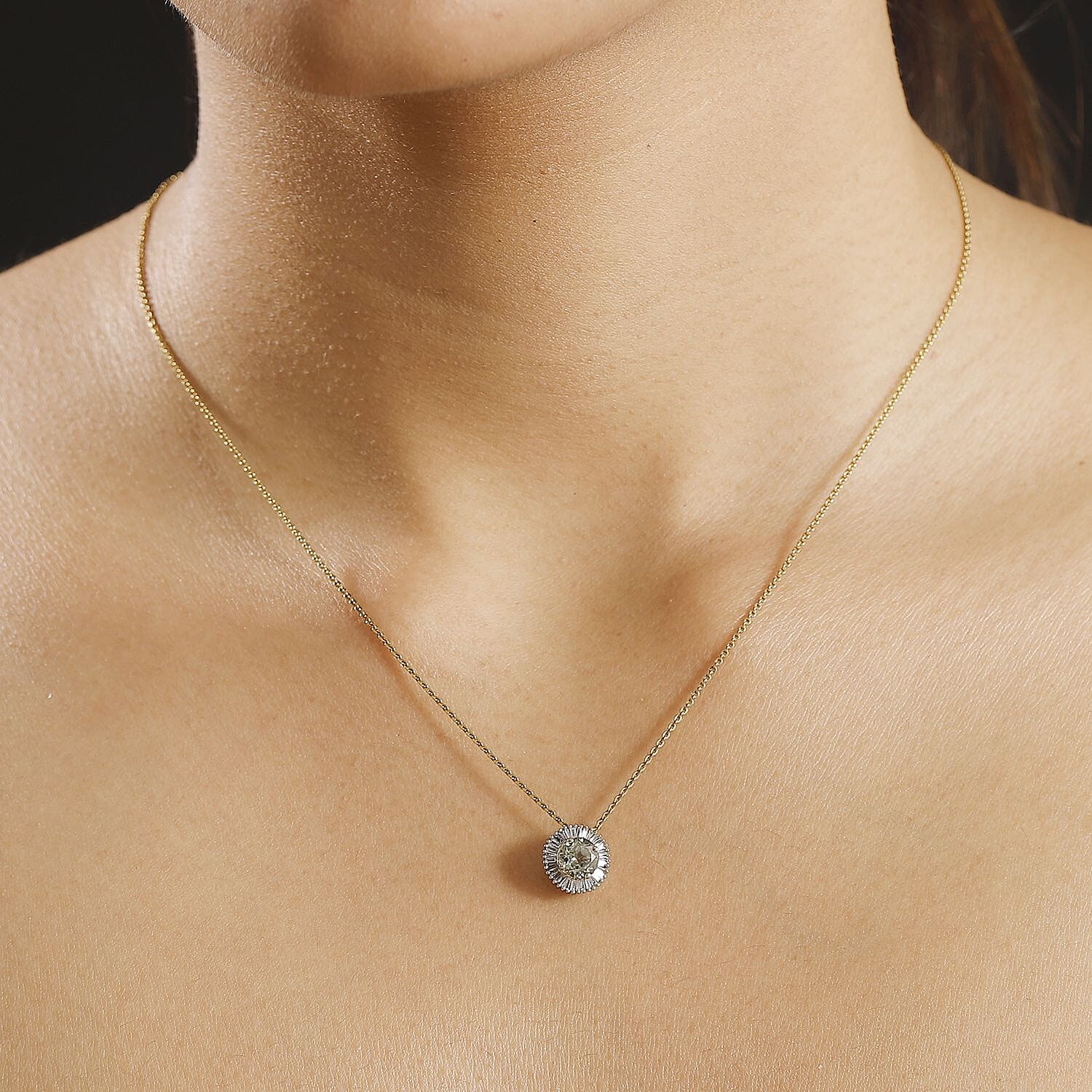 9K Yellow Gold AAA Turkizite & White Diamond Circle of Life pendant  1.17 Ct.