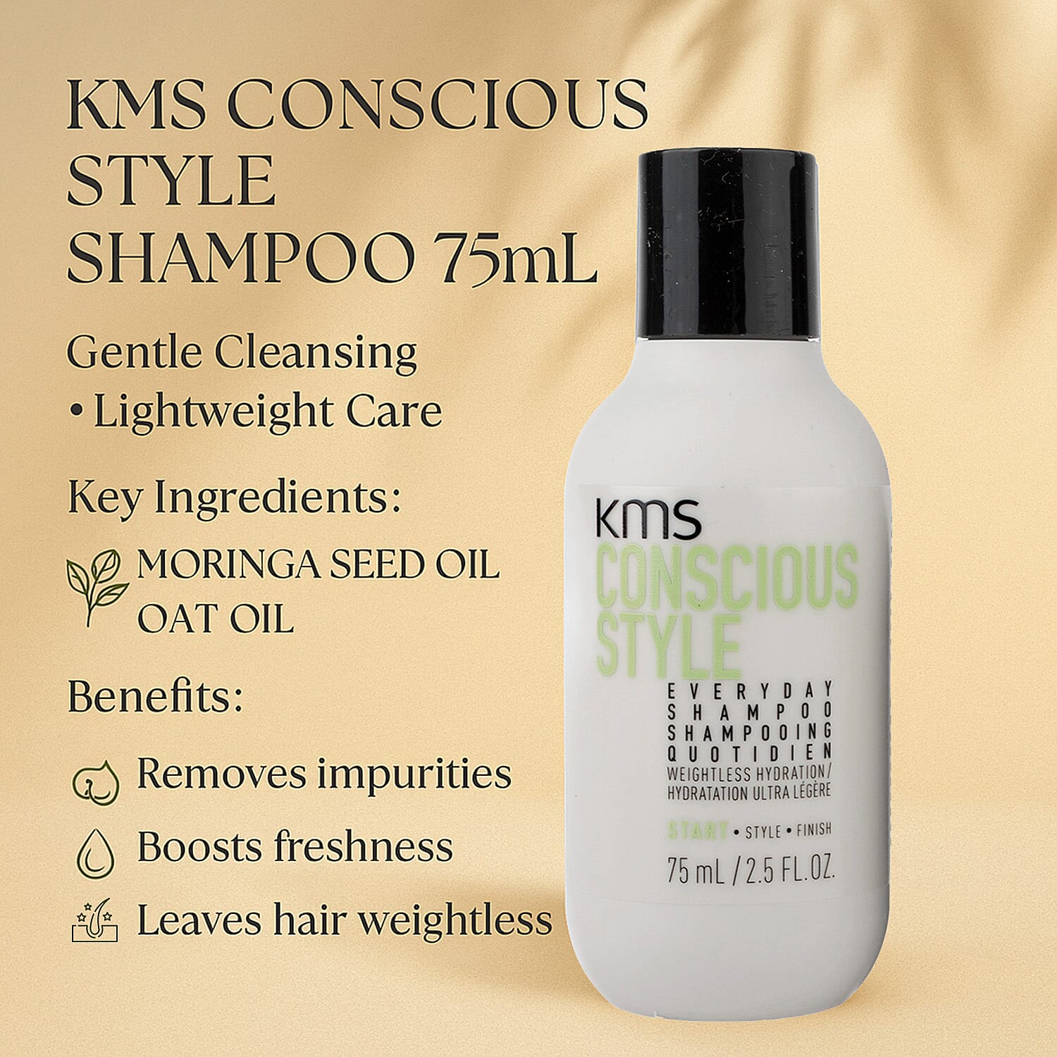 KMS Conscious Style Travel Bag (Includes 75ml Shampoo , 75ml Conditioner, and 45ml Multi-Benefit Spray)
