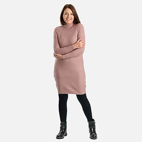 Janina Knitted Dress (Size 8) - Rose