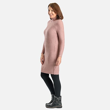Janina Knitted Dress (Size 12) - Rose