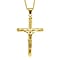 Jesus Crucifix Cross Pendant in Gold Plated Sterling Silver with Chain (Size 18)