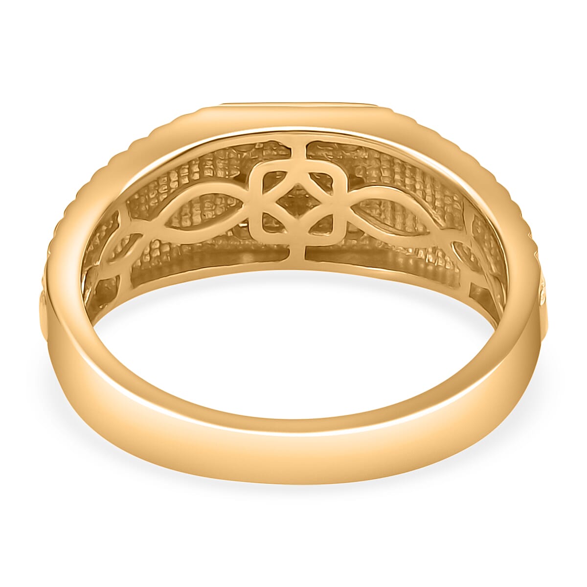 Natural White Diamond Signet Ring