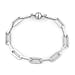 Natural White Diamond Paperclip Bracelet with Magnetic Clasp in 18K Vermeil Sterling Silver 7.5 Inch