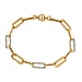 Natural White Diamond Paperclip Bracelet with Magnetic Clasp in 18K Vermeil Sterling Silver 7.5 Inch