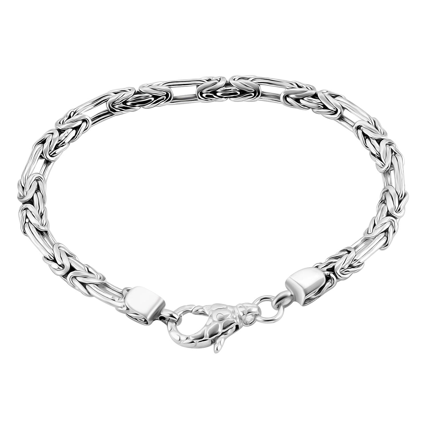 Royal Bali- Sterling Silver Byzantine Bracelet (Size - 7.5) with Lobster Clasp Silver Wt. 13.27 Gms.