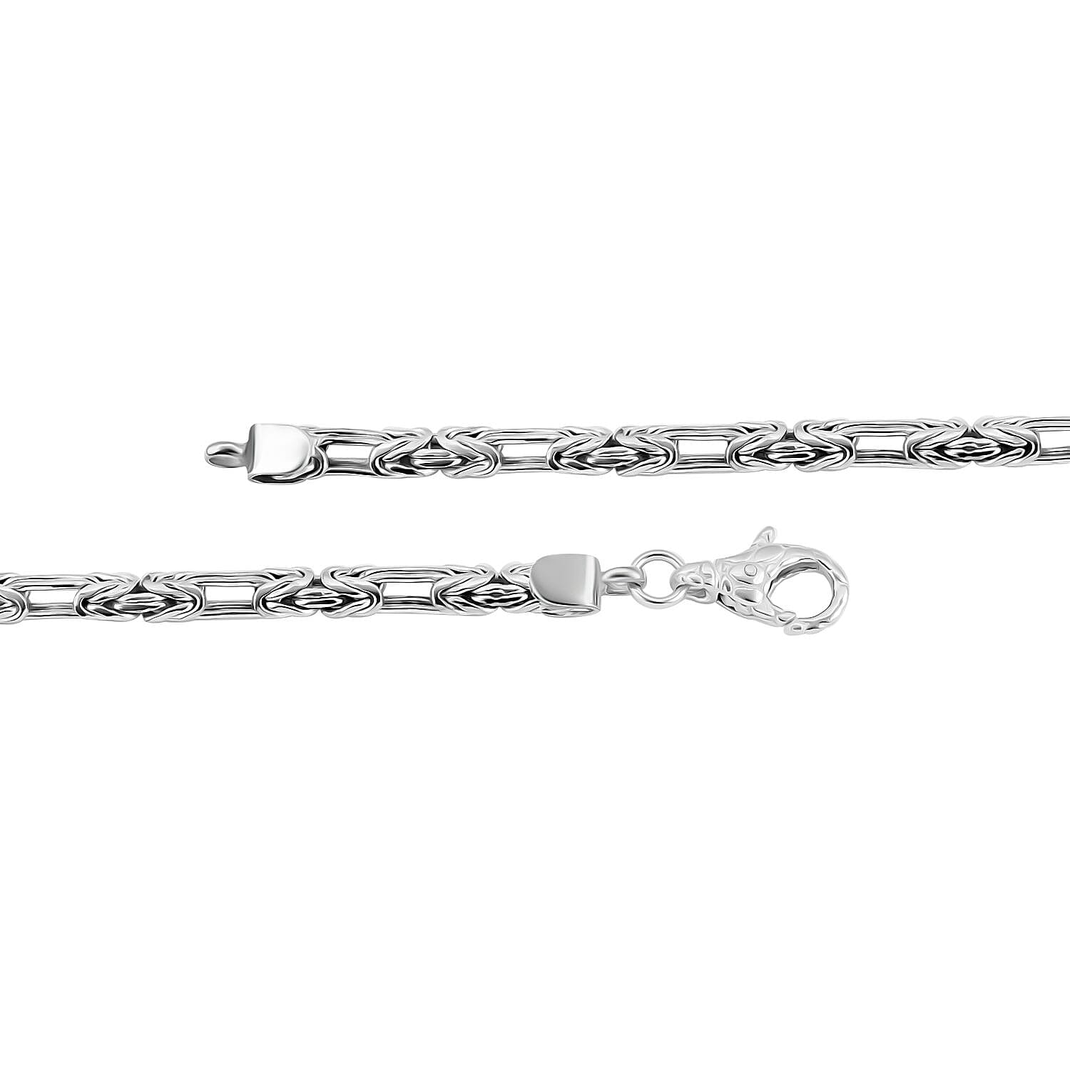 Royal Bali- Sterling Silver Byzantine Bracelet (Size - 7.5) with Lobster Clasp Silver Wt. 13.27 Gms.