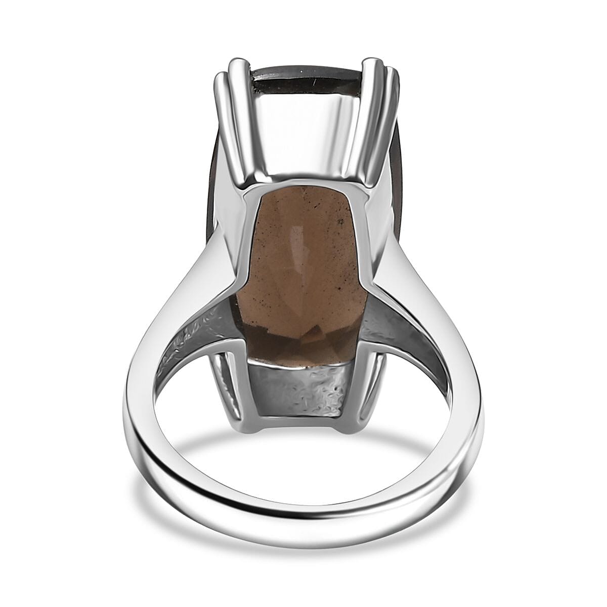 Smoky Quartz Solitaire Ring in Silver Tone 13.13 Ct. Smoky Quartz Solitaire Ring in Silver Tone 13.13 Ct.