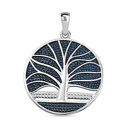 Green Diamond Tree Of Life Pendant in 18K YG Plating