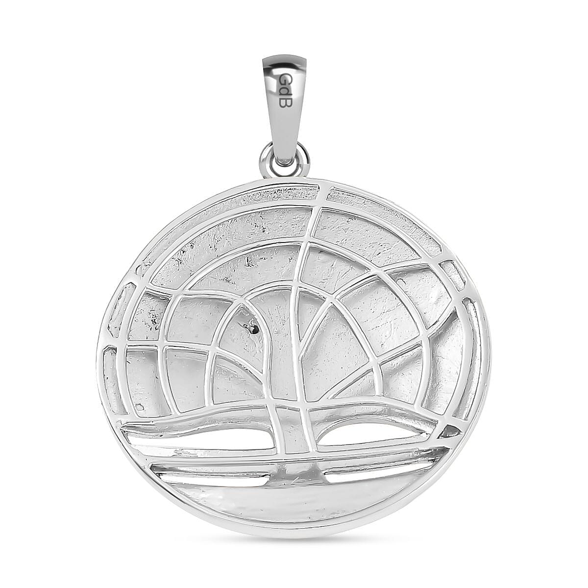 Bue Diamond Tree Of Life Pendant in Platinum Overlay