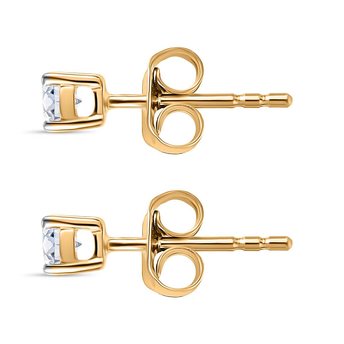 Luxuriant Diamond SGL Certified 9K Yellow Gold Lab Grown Diamond (SI-G-H) Solitaire Earring with Push Back 0.25 Ct.