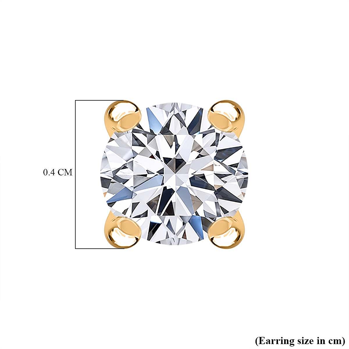 Luxuriant Diamond SGL Certified 9K Yellow Gold Lab Grown Diamond (SI-G-H) Solitaire Earring with Push Back 0.25 Ct.
