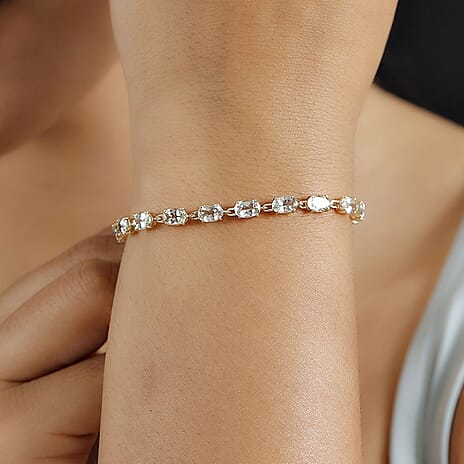 14K Yellow Gold AAA Turkizite Bracelet (Size - 7.5) 12.03 Ct.