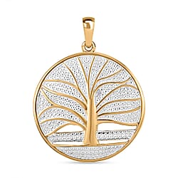 Green Diamond Tree Of Life Pendant in 18K YG Plating