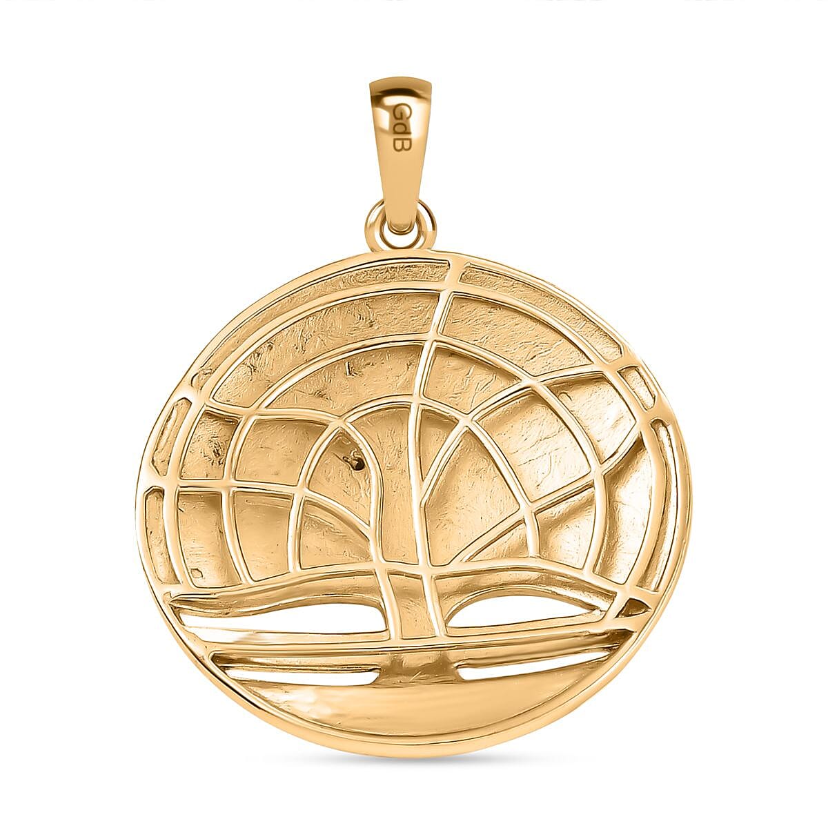 White Diamond Tree Of Life Pendant in 18K YG Plating