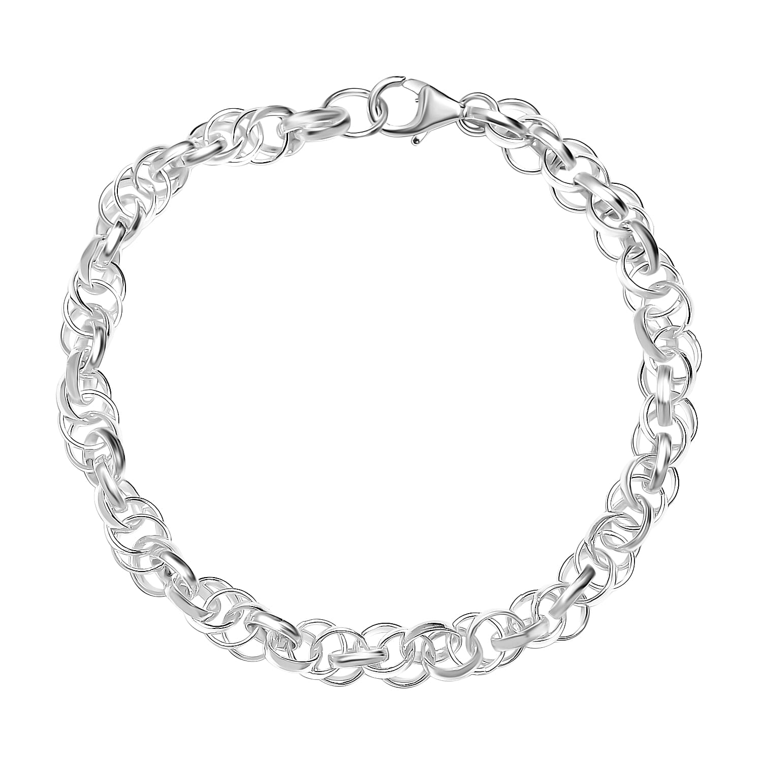 Vicenza Close Out - Prince of Wales Sterling Silver Bracelet with Lobster Clasp (Size - 7.5) Silver Wt. 9.60 Gms.