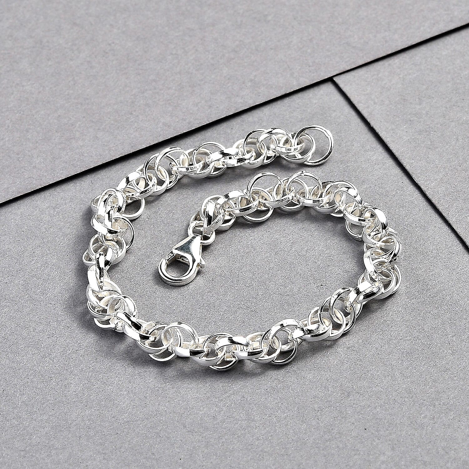 Vicenza Close Out - Prince of Wales Sterling Silver Bracelet with Lobster Clasp (Size - 7.5) Silver Wt. 9.60 Gms.