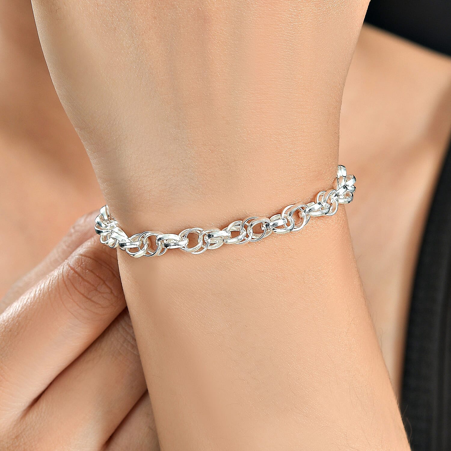 Vicenza Close Out - Prince of Wales Sterling Silver Bracelet with Lobster Clasp (Size - 7.5) Silver Wt. 9.60 Gms.