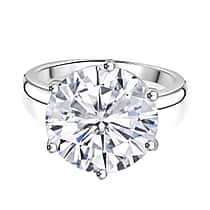 Moissanite Brilliant-Cut Solitaire Ring in Rhodium Overlay Sterling Silver 7.56 Ct.