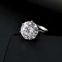 Moissanite Brilliant-Cut Solitaire Ring in Rhodium Overlay Sterling Silver 7.56 Ct.