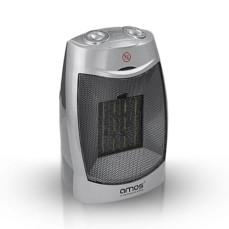 Amos Ultra Fast Ceramic Fan Heater with 3 Heat Settings - Grey