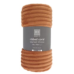 Ribbed Coral Blanket Throw