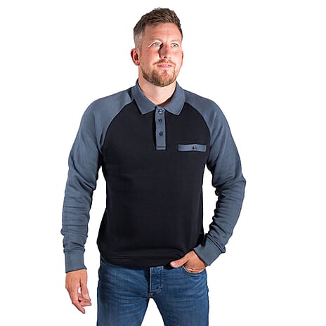 Charles Norton Waylon Cotton Blend Sweatshirt (Size L) - Navy