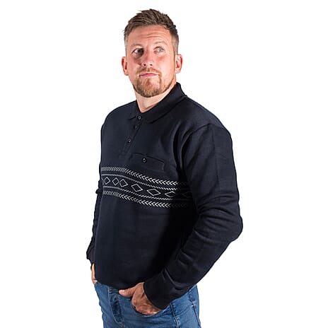 Charles Norton Cotton Blend Polo Sweatshirt - Navy