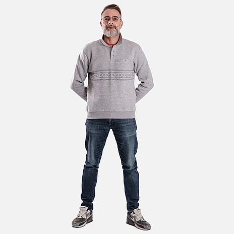 Charles Norton Cotton Blend Polo Sweatshirt  - Grey