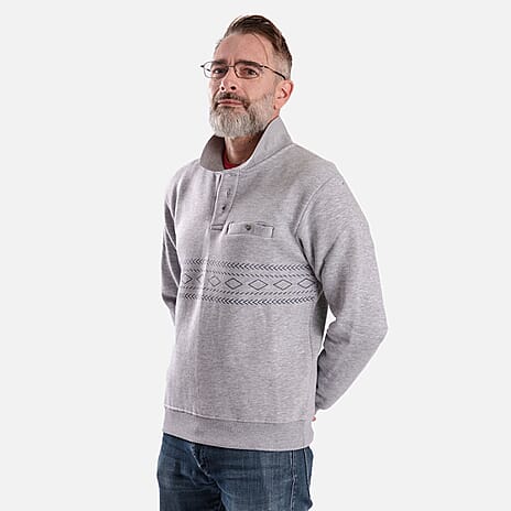 Charles Norton Cotton Blend Polo Sweatshirt  - Grey