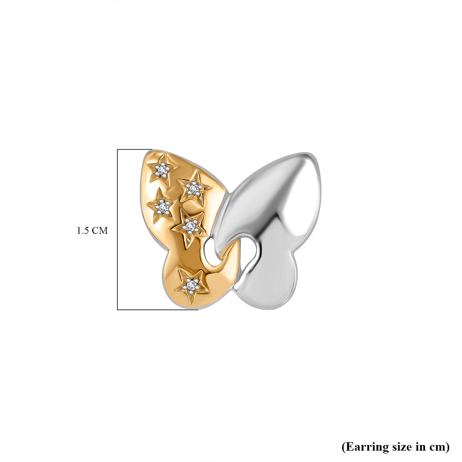 GP - Blue Sapphire &  White Diamond Solitaire Stud Push Post Earring  Sterling Silver