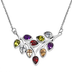 African Amethyst & Multi Gemstones Necklace (Size - 20) 4.42 Ct.