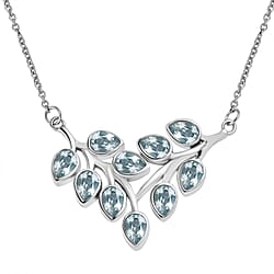 Skyblue Topaz Necklace (Size - 20) in Silver Tone 4.87 Ct.