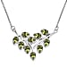 Peridot  Necklace (Size - 20) in Silver Tone 4.58 Ct.