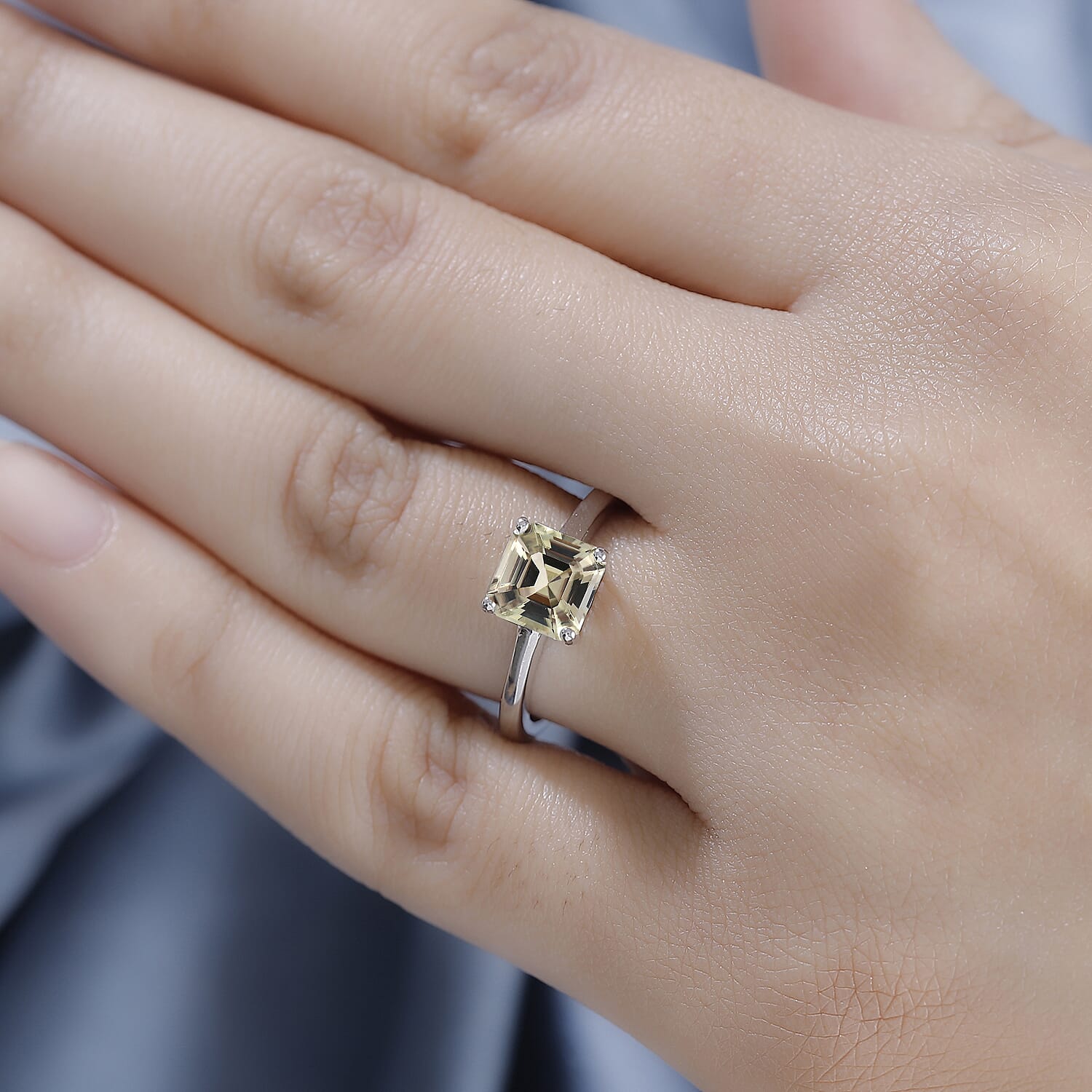 MEGA DAY EXCLUSIVE COMMISSION - AAA Turkizite Solitaire Ring in Rhodium Overlay Sterling Silver 2.00 Ct