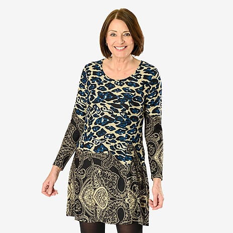 Sugar Crisp Animal Printed Tunic (Size XL) - Beige