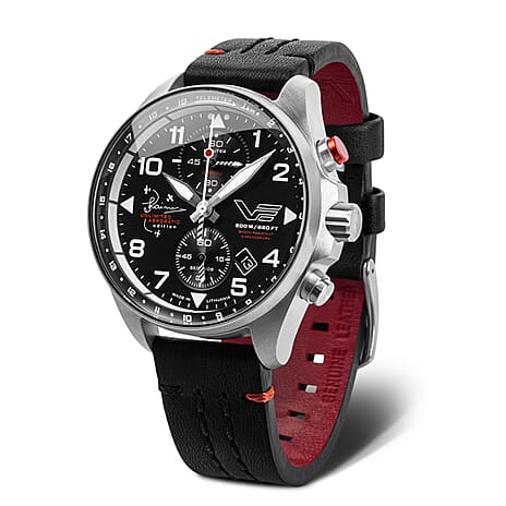 VOSTOK EUROPE Jurgis Karey Quartz Movt. 20ATM Matt Finish Mens Watch with Black Leather Strap