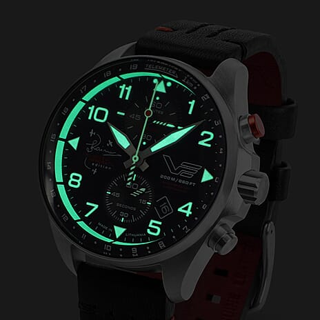 VOSTOK EUROPE Jurgis Karey Quartz Movt. 20ATM Matt Finish Mens Watch with Black Leather Strap