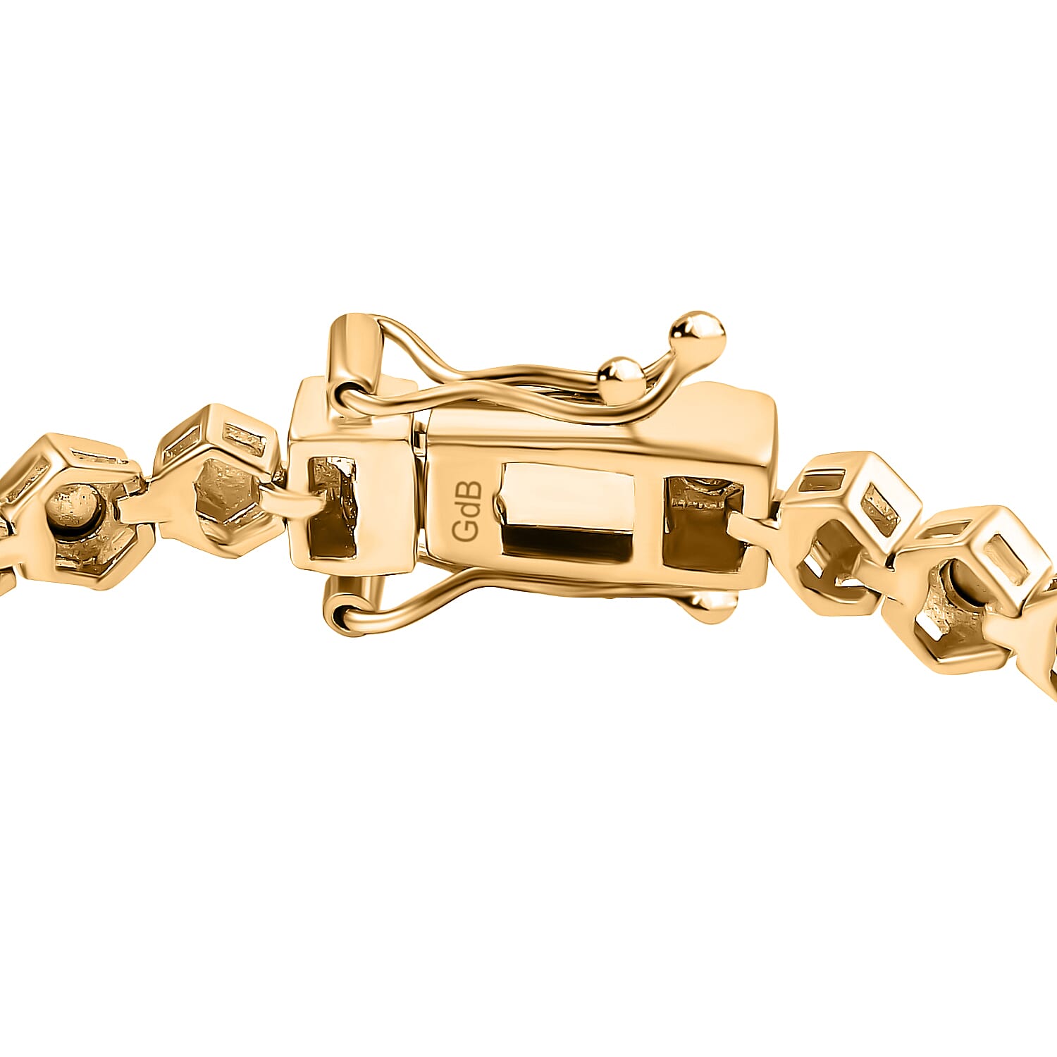 First Time Ever - Natural White Diamond Honey Comb Bracelet (Size 7.5) in Yellow Gold Tone