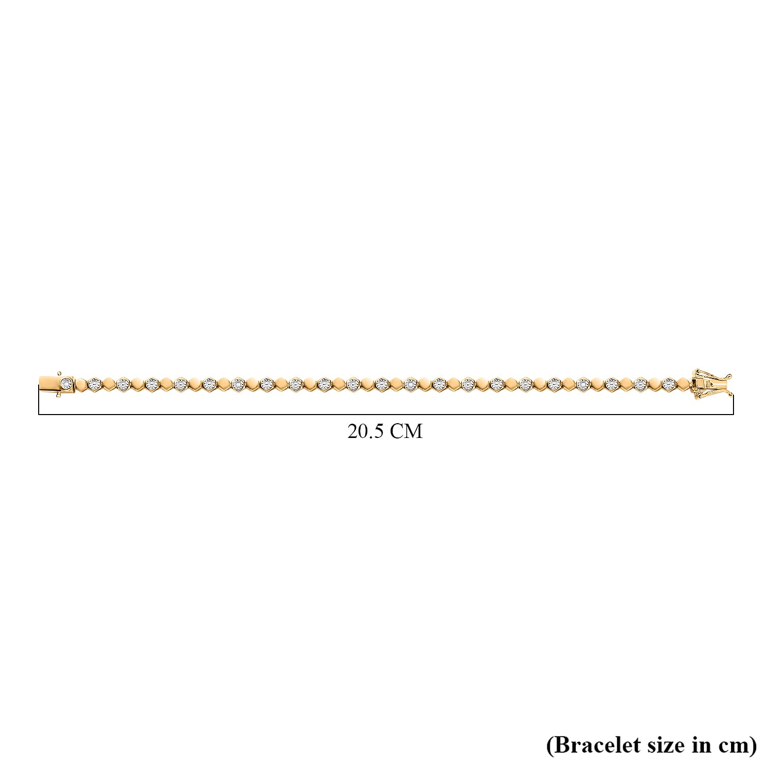 First Time Ever - Natural White Diamond Honey Comb Bracelet (Size 7.5) in Yellow Gold Tone